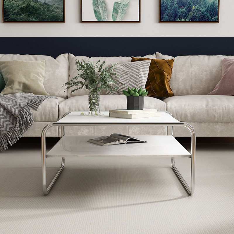 Bàn Sofa Modesk PS Illusion Table  D1000 x R700 x C420 (mm) [Khung sắt  mặt kính