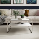 Bàn Sofa Modesk PS Illusion Table  D1000 x R700 x C420 (mm) [Khung sắt  mặt kính