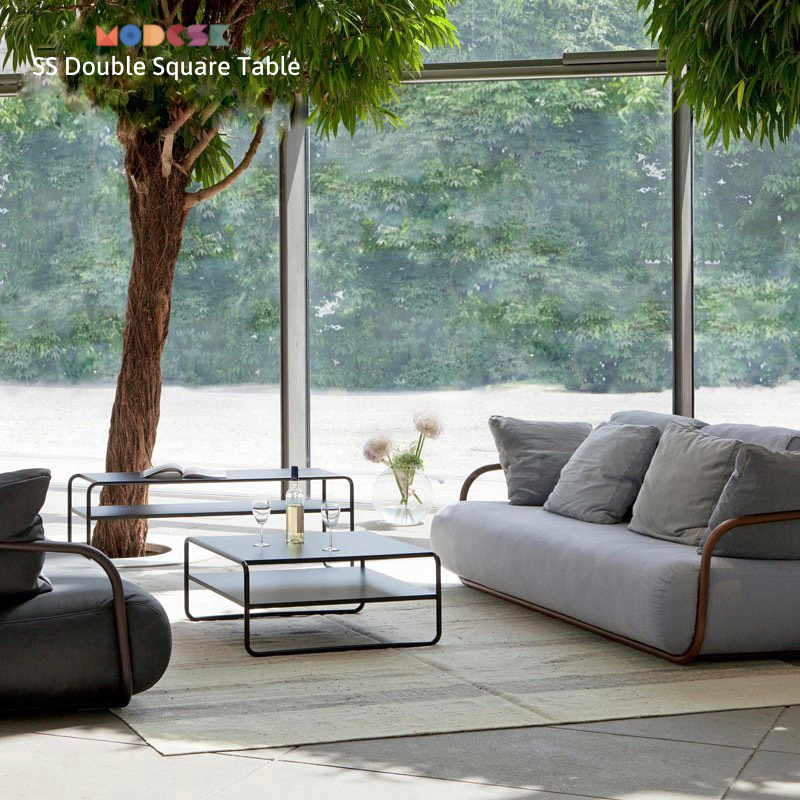 Bàn Sofa Modesk PS Illusion Table  D1000 x R700 x C420 (mm) [Khung sắt  mặt kính