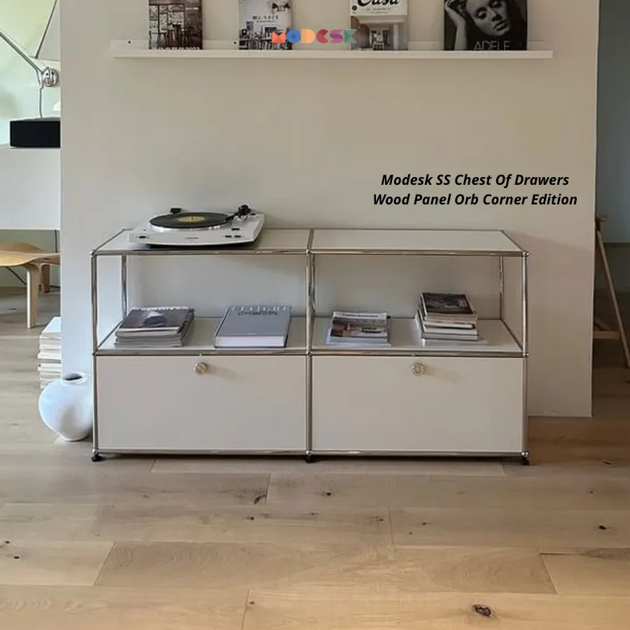 [MOSSSH0269] Modesk SS Chest Of Drawers Wood Panel Orb Corner Edition / Tủ Kệ Tivi nhiều hộc mặt ván - góc cầu / D1500xR350xC700mm