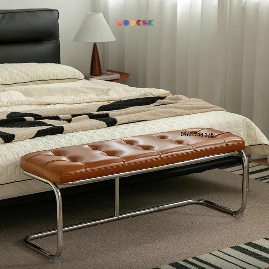 [SS BENCH CHAIR] - Ghế dài thư giãn, đọc sách, decor quán cà phê Modesk khung inox 304