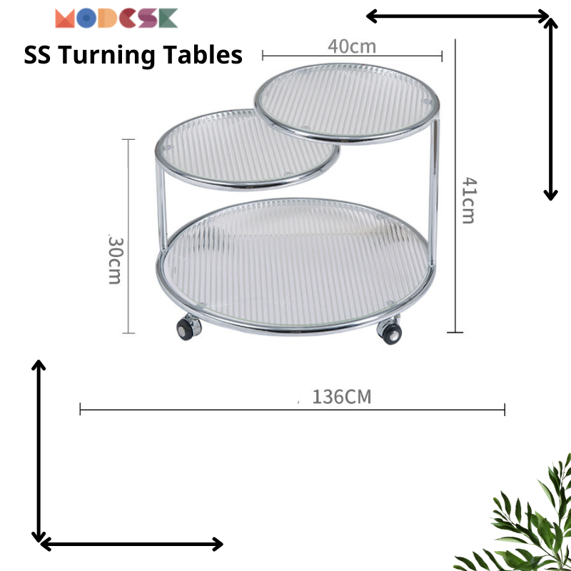SS Turning Table 600 x 600 x 410mm (3 tầng)
