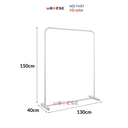MODESK SS Single Clothing Rack With Round Legs/Sào đơn chân tròn đầu tròn D1300xR400xC1500mm [Màu Inox nguyên bản]