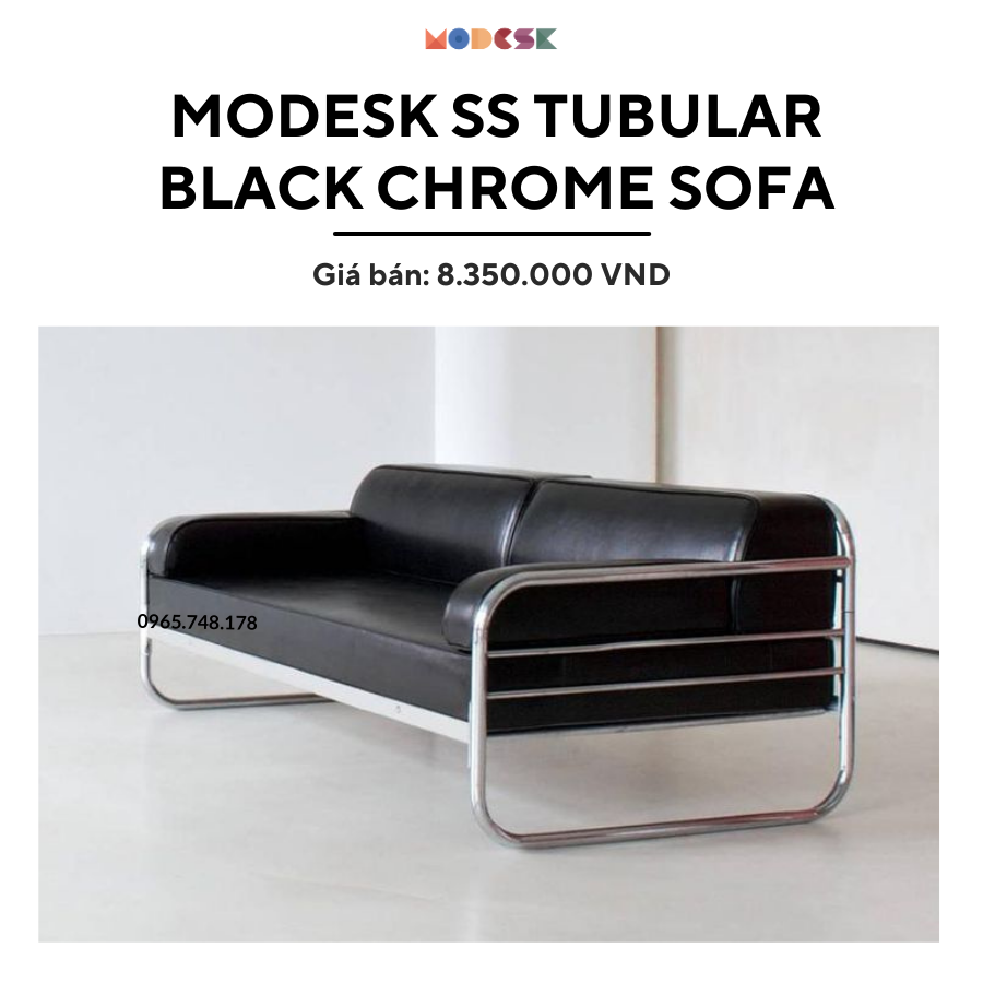 Modesk SS Tubular Black Chrome Sofa 
