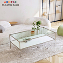 Bàn Sofa 2 tầng chữ nhật Modesk SS Coffee Table D1200 x R600 x C450 mm [khung inox, ván, kính]