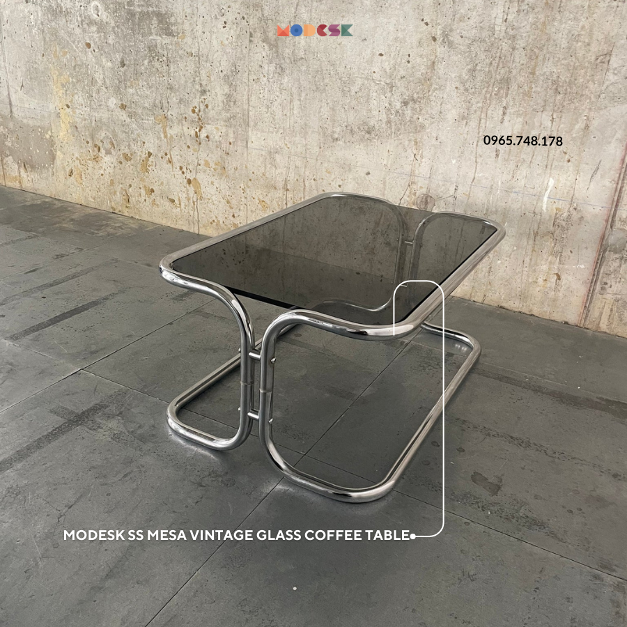 Modesk SS Mesa Vintage Glass Coffee Table