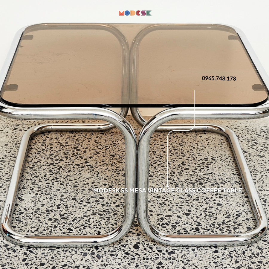 Modesk SS Mesa Vintage Glass Coffee Table
