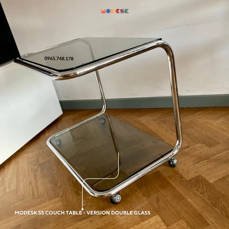 Modesk SS Couch Table - Version Double Glass