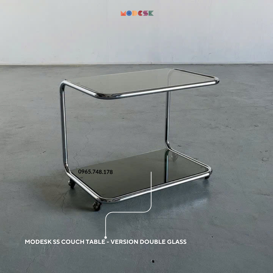 Modesk SS Couch Table - Version Double Glass