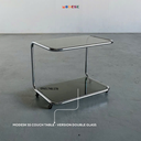 Modesk SS Couch Table - Version Double Glass