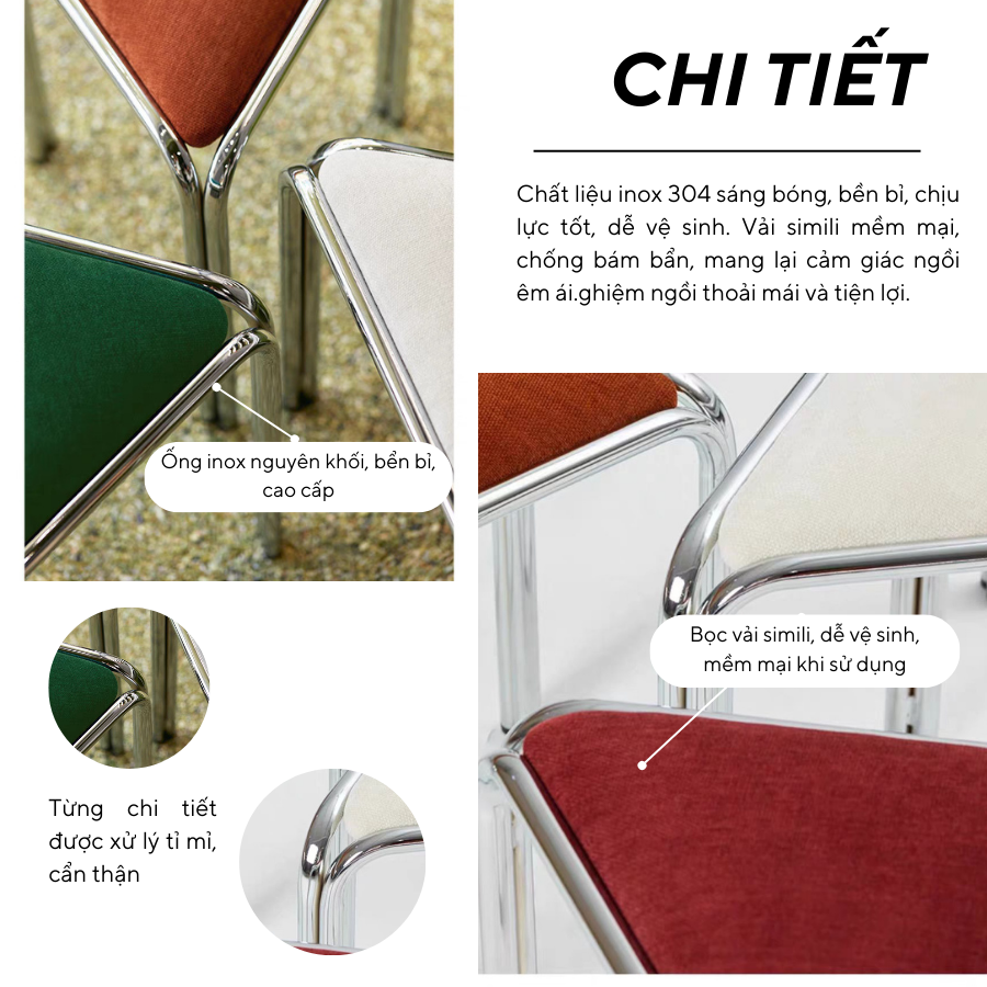 Modesk SS Triangel Pizza Tool/ Ghế ngồi cà phê, phòng trang điểm 380x400x420mm