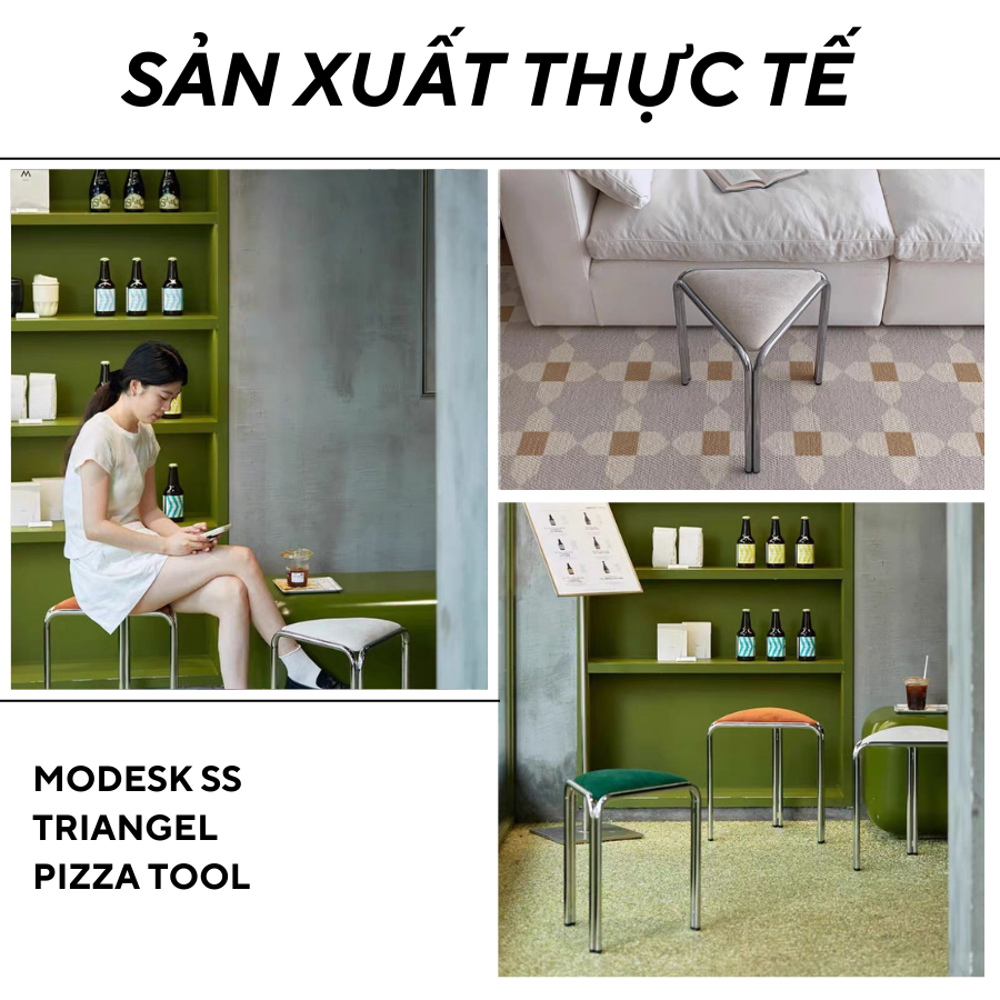 Modesk SS Triangel Pizza Tool/ Ghế ngồi cà phê, phòng trang điểm 380x400x420mm