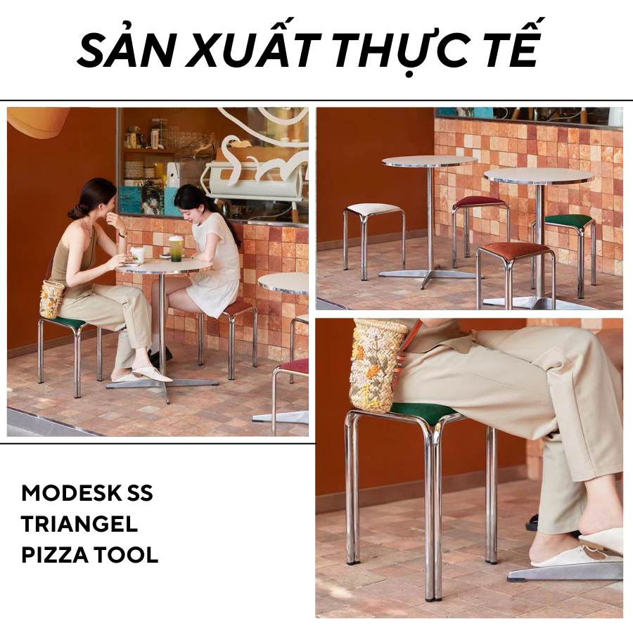 Modesk SS Triangel Pizza Tool/ Ghế ngồi cà phê, phòng trang điểm 380x400x420mm