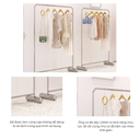 MODESK SS Single Clothing Rack With Round Legs/Sào đơn chân tròn đầu tròn D1300xR400xC1500mm [Màu Inox nguyên bản]