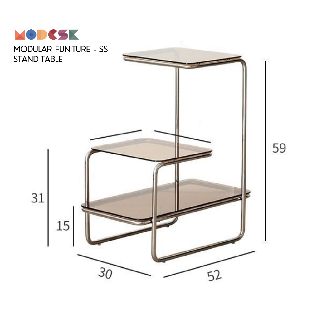 SS Stand Table Color D520 x R300 x C590mm Inox 304