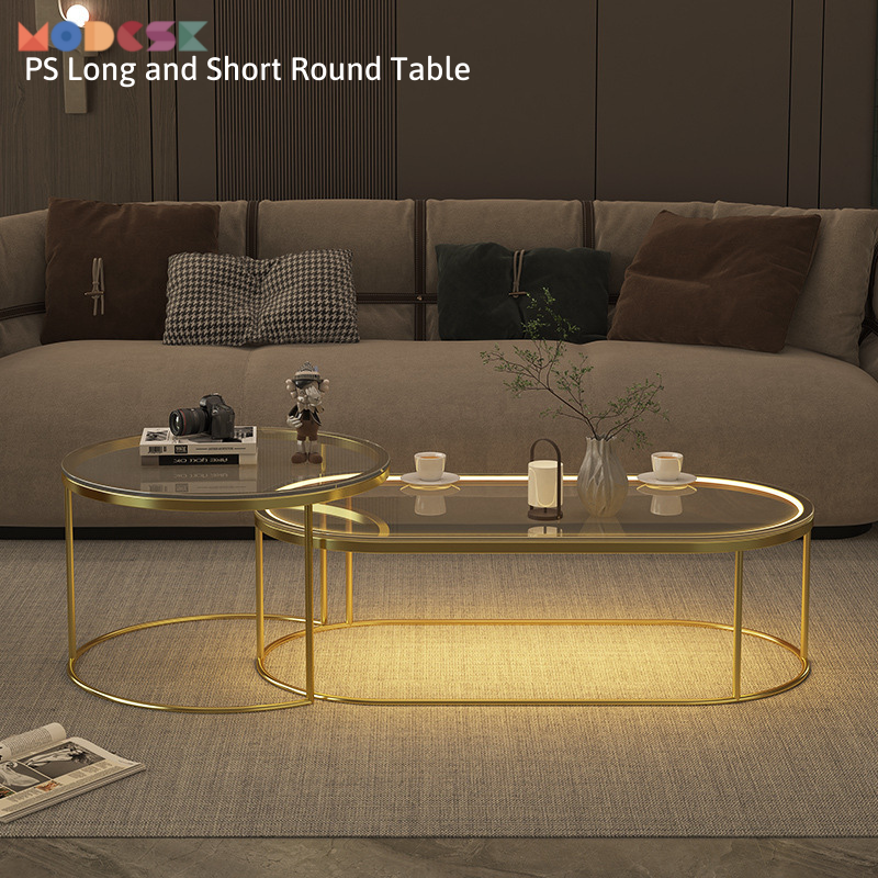 Bàn Sofa 2 tầng chữ nhật Modesk SS Coffee Table D1200 x R600 x C450 mm [khung inox, ván, kính]