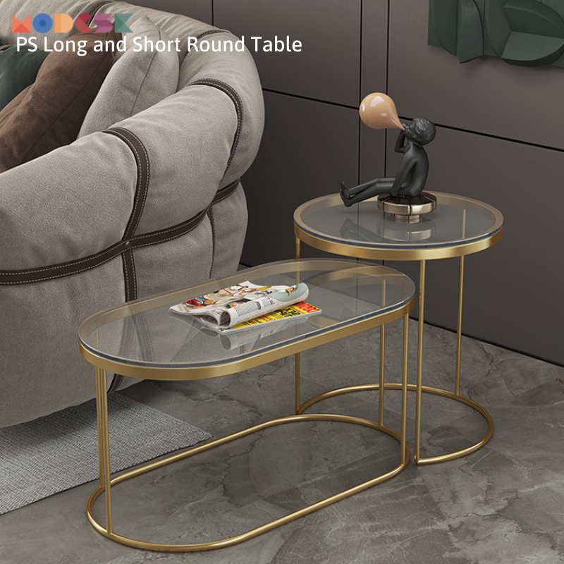 Bàn Sofa 2 tầng chữ nhật Modesk SS Coffee Table D1200 x R600 x C450 mm [khung inox, ván, kính]