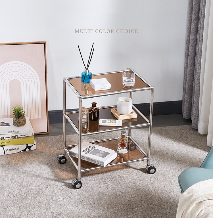 Trolley 3 Glass Light D450 x R300 x C560mm Inox 304