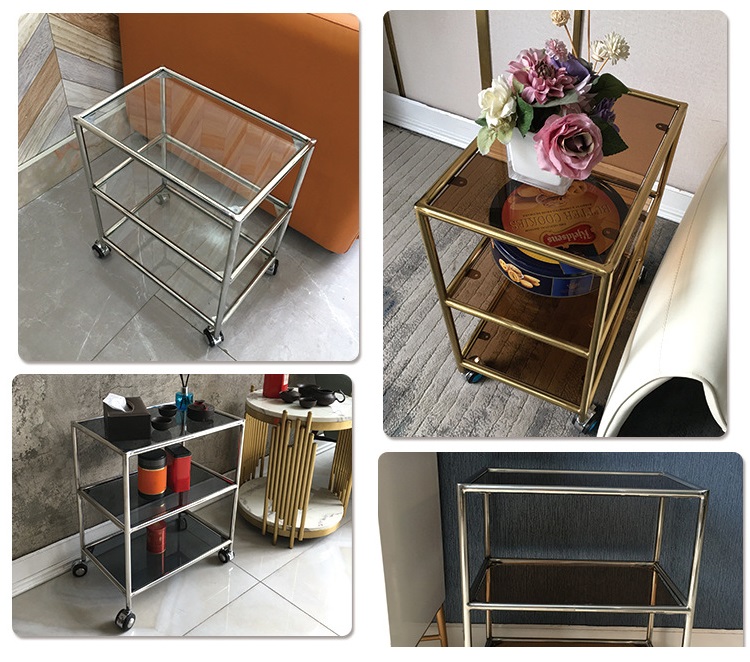 Trolley 3 Glass Light D450 x R300 x C560mm Inox 304