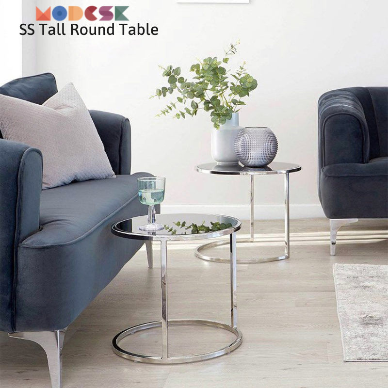 Bàn Sofa Modesk PS Illusion Table  D1000 x R700 x C420 (mm) [Khung sắt  mặt kính