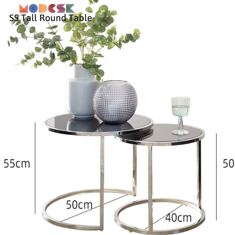 Bàn Sofa Modesk PS Illusion Table  D1000 x R700 x C420 (mm) [Khung sắt  mặt kính