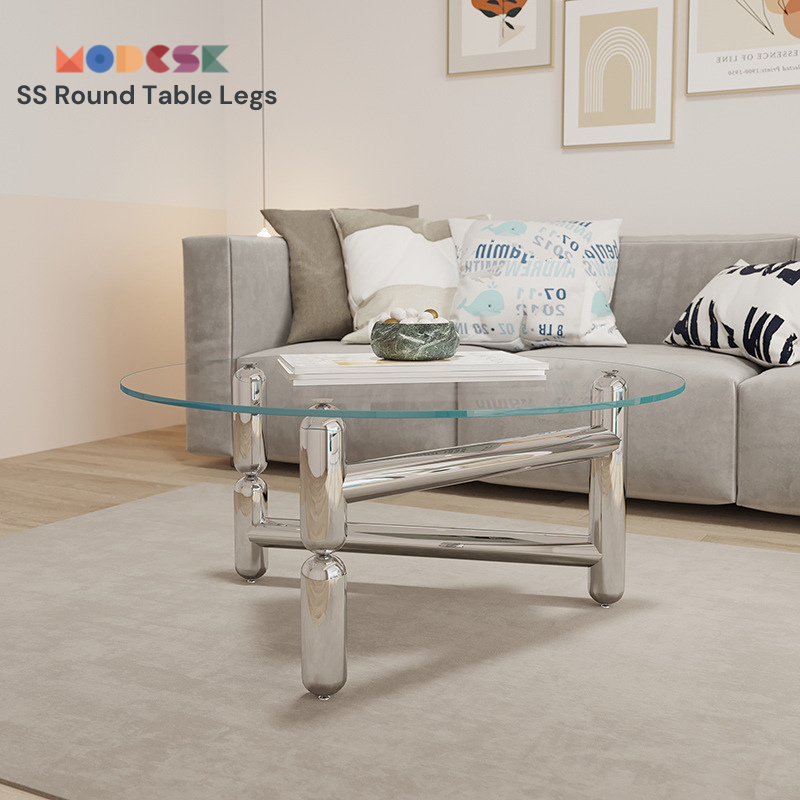 Bàn Sofa Modesk PS Illusion Table  D1000 x R700 x C420 (mm) [Khung sắt  mặt kính