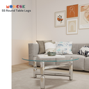 Bàn Sofa Modesk PS Illusion Table  D1000 x R700 x C420 (mm) [Khung sắt  mặt kính