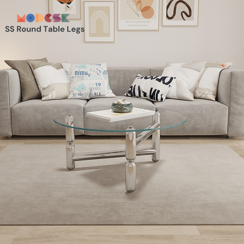 Bàn Sofa Modesk PS Illusion Table  D1000 x R700 x C420 (mm) [Khung sắt  mặt kính
