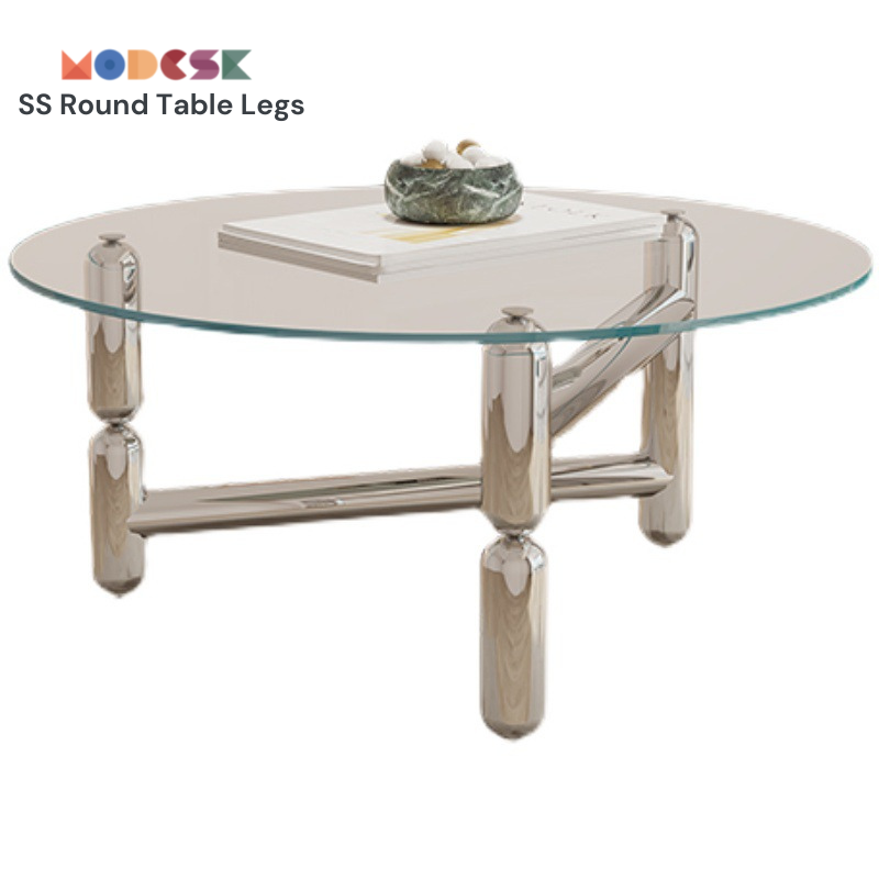 Bàn Sofa Modesk PS Illusion Table  D1000 x R700 x C420 (mm) [Khung sắt  mặt kính