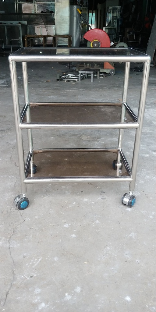 Trolley 3 Glass Light D450 x R300 x C560mm Inox 304