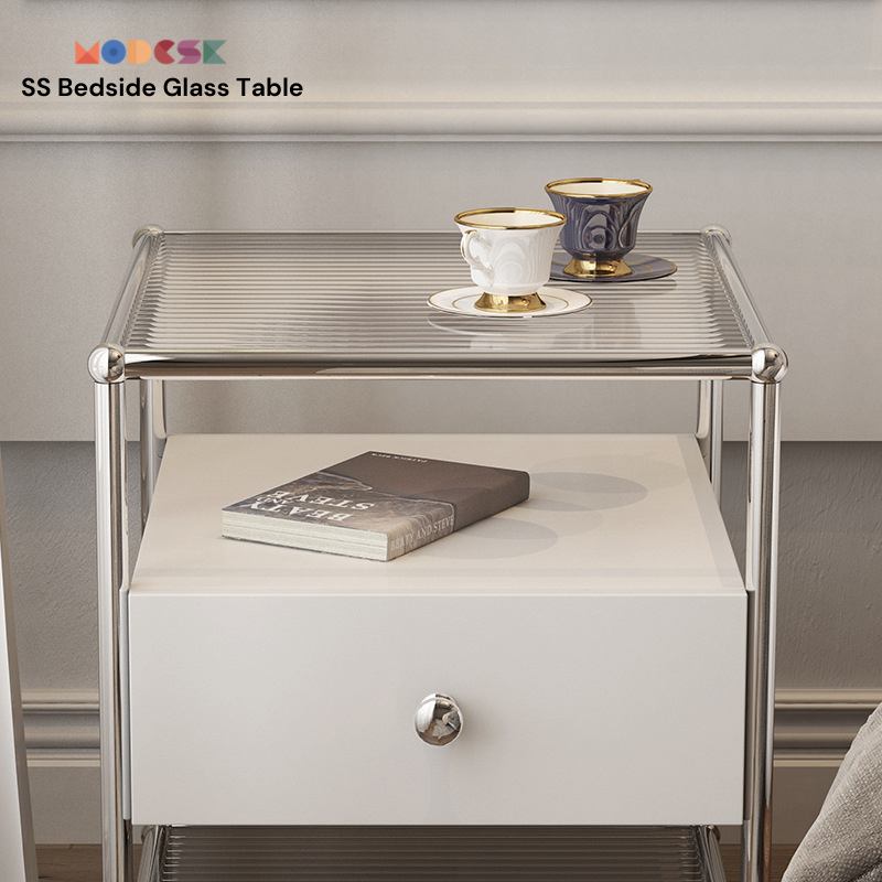 Kệ Sofa SS Couch Table D520 x R410 x C640mm Inox 304 kính cường lực