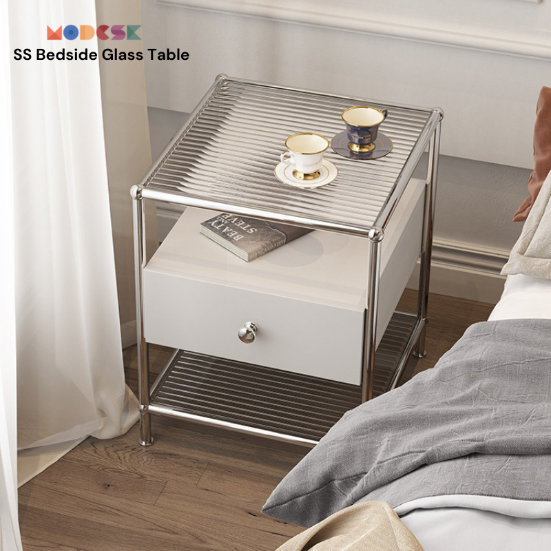 Kệ Sofa SS Couch Table D520 x R410 x C640mm Inox 304 kính cường lực