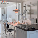 Bàn làm việc, học tập có kệ Modesk SS Two Tier Glass Table khung inox 304, ván MFC An Cường, kính cường lực [Phòng làm việc, phòng ngủ]