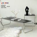 Bộ đôi Bàn Sofa Modesk SS Long Table black and white D1370 x R560 x C460 mm [Khung Inox]