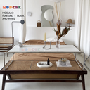 Bộ đôi Bàn Sofa Modesk SS Long Table black and white D1370 x R560 x C460 mm [Khung Inox]
