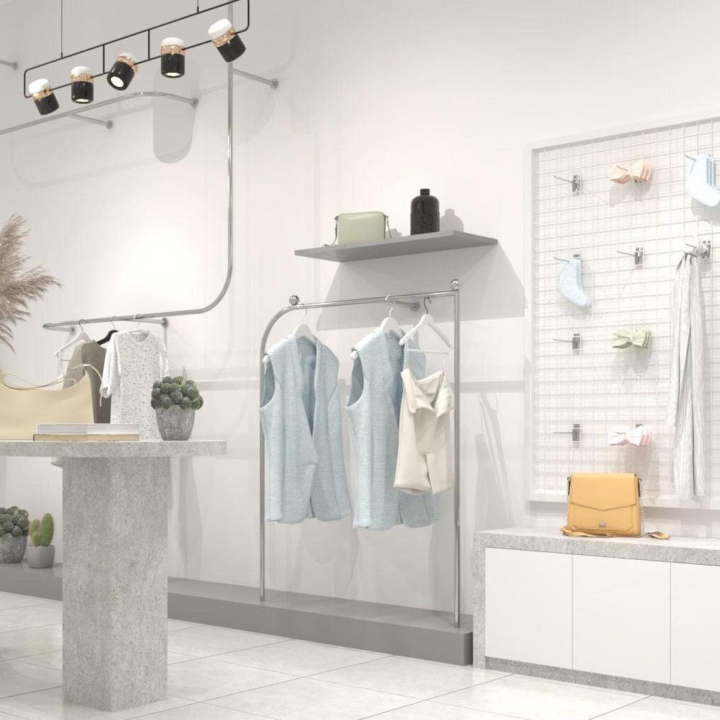 Sào treo tường Inox - Sào leo tường treo quần áo shop thời trang khung inox 304