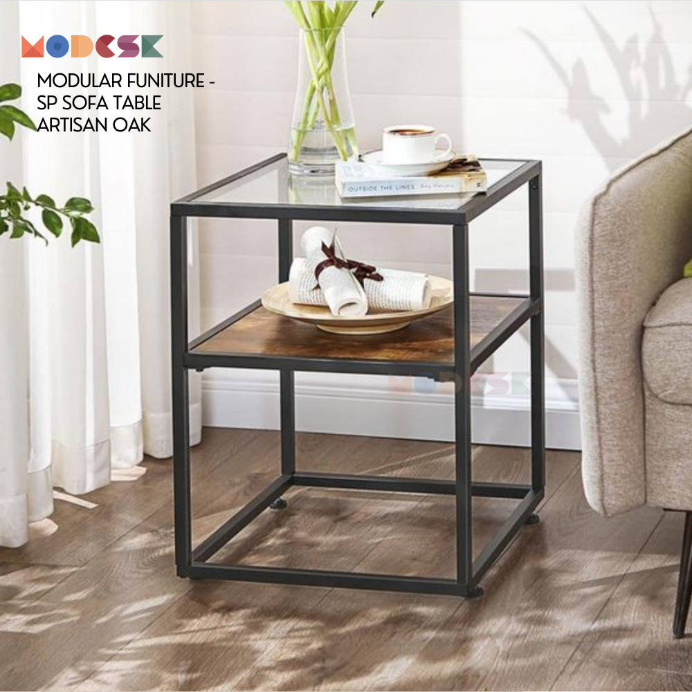 Modesk PS Vintage Sofa Shelf Artisan Oak/ D430xR430xC450mm ([VT] Màu ván MFC An Cường 18mm [mặt]: Gỗ Oak [MS-471-SC03])