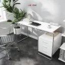 Modesk SS Thonet Table/Bàn làm việc, học tập có ngăn kéo khung Inox304, ván MFC An Cường/D1200xR600xC750mm