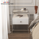 Modesk SS Bedside Glass Table 
