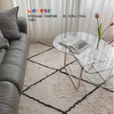 Modesk SS Sofa Oval Table Glass Light D986xR600xC420mm