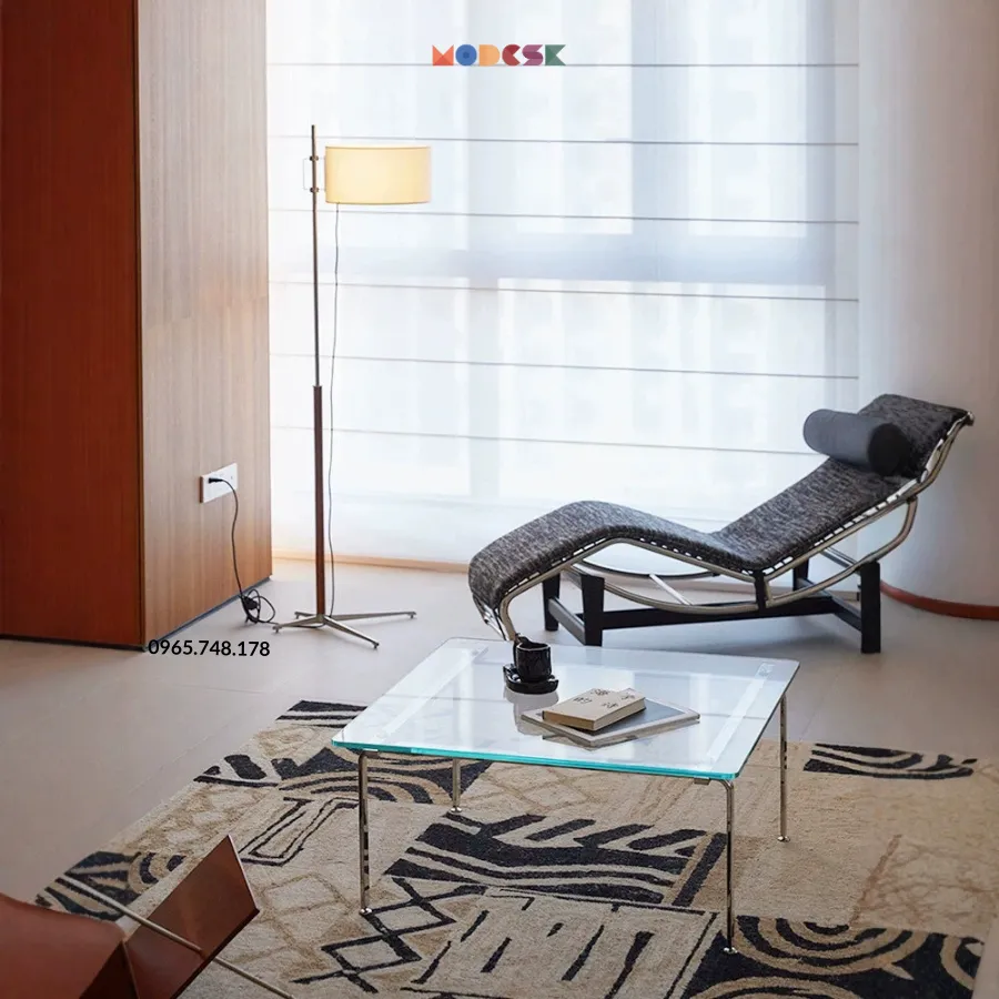 Bàn Sofa, bàn trà vuôngModesk SS Square Table khung inox 304 - kính cường lực [phòng khách - quán cafe]