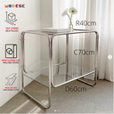 Modesk SS Table Glass Light Version 1/Kệ Sofa 2 tầng D600xR400xC700mm