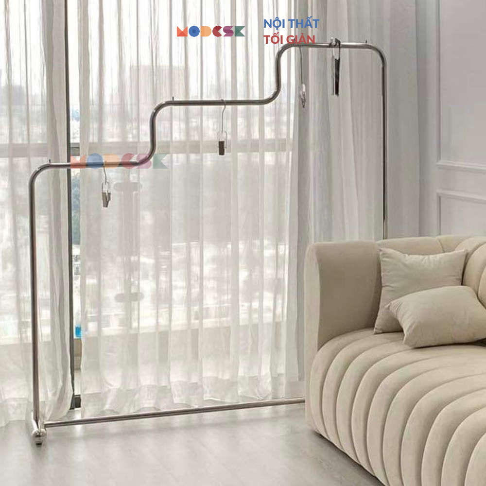 Modesk SS Flow Clothing Rack/Sào đơn chân tròn bậc thang 1500x400x1700mm (DxRxC)