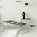 Bàn Sofa, bàn trà dài MODESK SS Sofa Long Table Black & White (bộ 2 cái) Ván MFC Khung Inox 304 Phòng Khách Cafe Shop