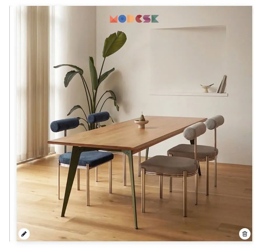 Modesk PS Nordic Flannel Dining Table /Bàn phòng khách, phòng ăn/D1800xR700xC750mm (Chân sắt)