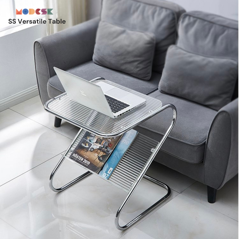 [SS Versatile Table]– Bàn/kệ đa năng ([VT] Mặt kính [Mặt trên]: Kính cường lực 5mm trắng (viền xanh lá))