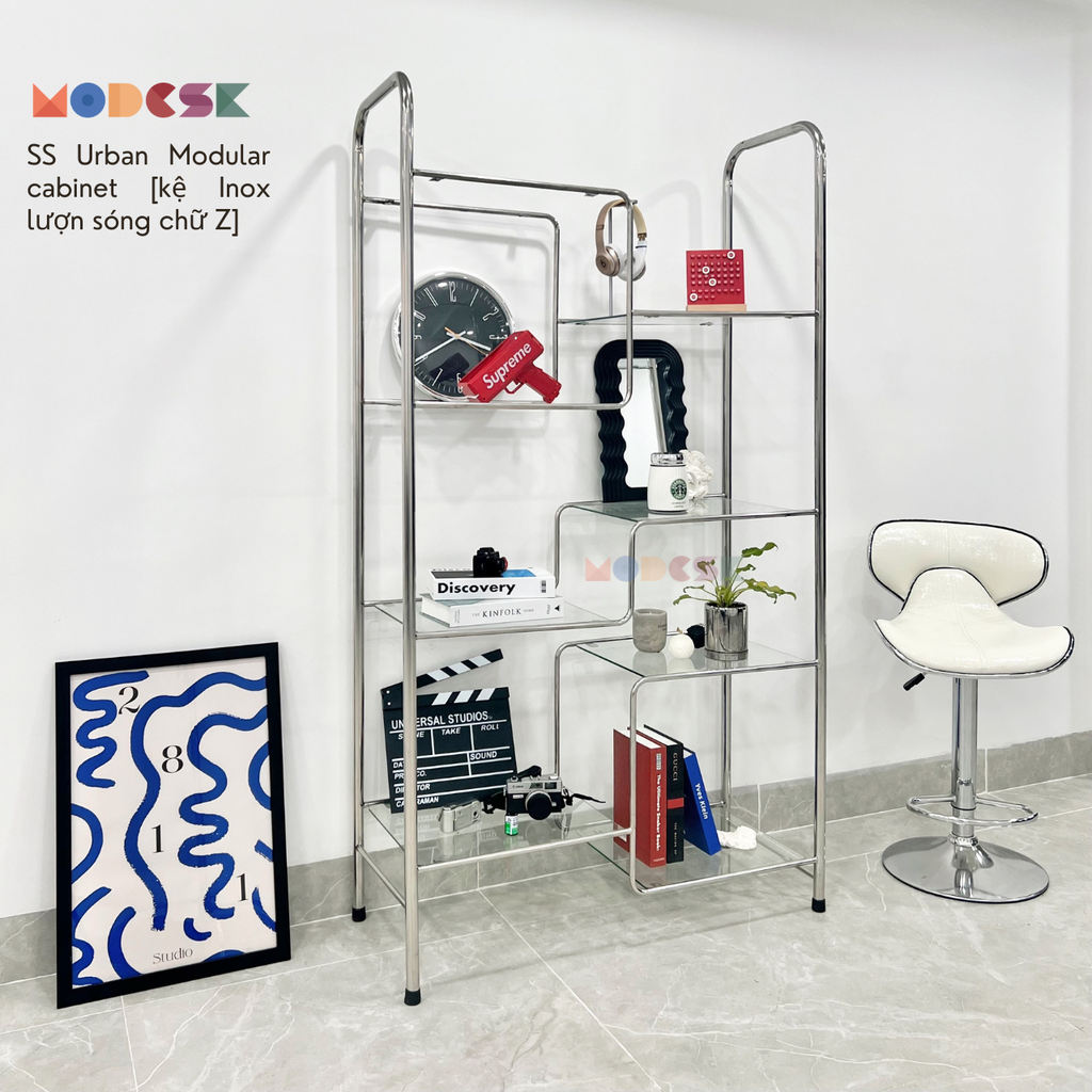 SS Urban Modular cabinet [kệ Inox lượn sóng chữ Z]