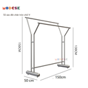 Sào đôi chân tròn đầu chữ V D1500 x R500 x C1500mm