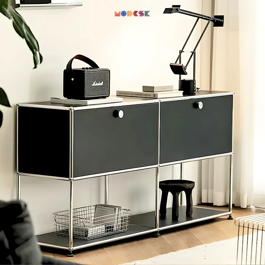 Modesk SS Chest Of Drawers/ Tủ trang trí - Kệ Tivi nhiều hộc/D1500xR350xC700mm (ván + Hàn góc)