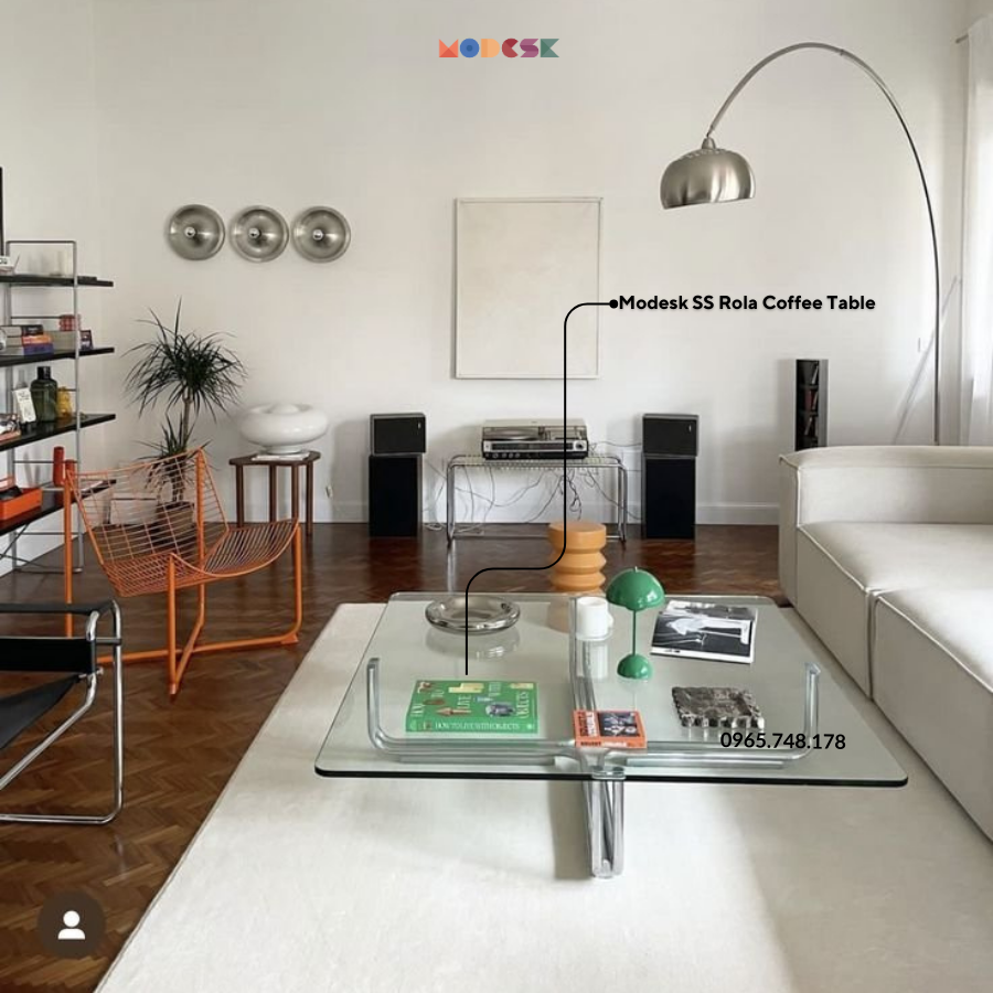 Modesk SS Rola Coffee Table/ Bàn trà, bàn cà phê, bàn sofa D800xR800xC310mm